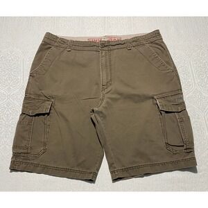 Unionbay Mens Cargo Shorts Brown Cotton Multi Pocket Size 40 Casual Outdoor
